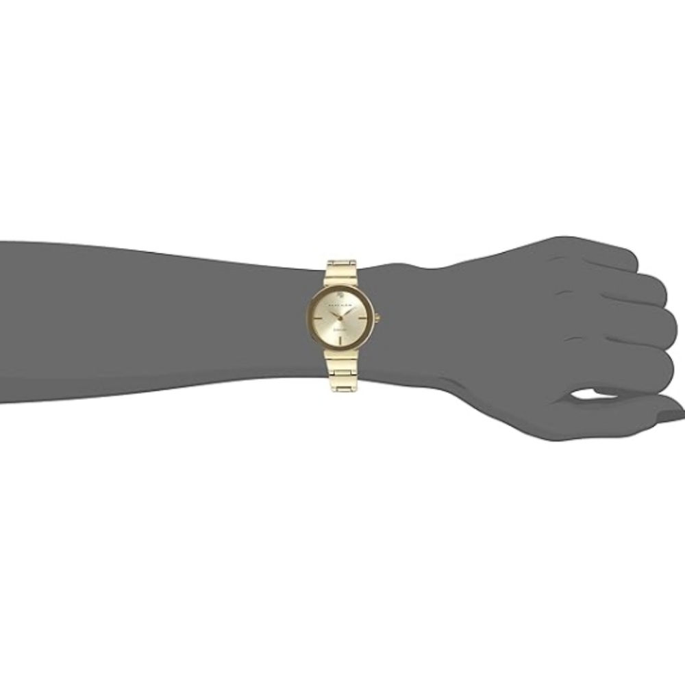 Women's Genuine Diamond Dial Bangle Watch Gold - Picture 2 of 5